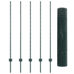 Fence with Posts Green 1.4 x 10 m Steel 3335969