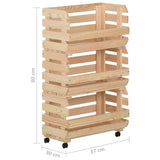 Vegetable Trolley 37x30x80 cm Solid Pinewood 327325