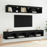 TV Cabinet Set 2 pcs Black Oak 100 x 30 x 30 cm Engineered Wood 882970