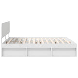 Bed Frame with Headboard White 180 x 200 cm Solid Pine Wood 3412042