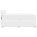 Box Spring Bed with Mattress White 140x190 cm Faux Leather 3286121