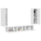 TV Cabinet Set Wall-mounted 4 pcs White Engineered Wood 3409042