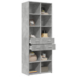 Highboard Concrete Grey 70x42.5x185 cm Engineered Wood 3281465