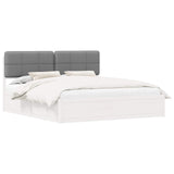 Bed Frame with Upholstered Headboard Light Grey 200 x 200 cm 3398178