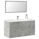 Bathroom Cabinet with Mirror Concrete Grey Engineered Wood 856380