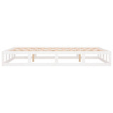 Bed Frame without Mattress White 135x190 cm Double Double Solid Wood 820837