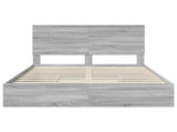 Storage Bed Grey Sonoma 150 x 200 cm Engineered Wood 3411199