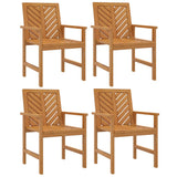 Garden Dining Chair Set of 4 Natural wood Solid acacia wood 3155975