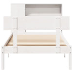 ZNTS Bookcase Bed without Mattress White 100x200 cm Solid Wood Pine 3321791