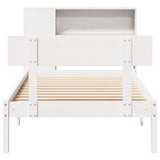 ZNTS Bookcase Bed without Mattress White 100x200 cm Solid Wood Pine 3321791