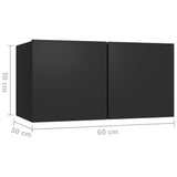 4 Piece TV Cabinet Set Black Engineered Wood 3078840