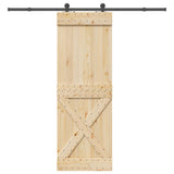 Sliding Door NARVIK Natural and Black 80 x 210 cm 3445366