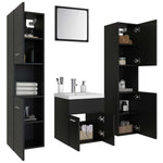ZNTS Bathroom Furniture Set Black Engineered Wood 3071217