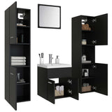 ZNTS Bathroom Furniture Set Black Engineered Wood 3071217