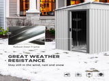 7 x 5ft Galvanised Metal Shed, with Sliding Door - White T3398P325269