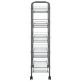 5-Tier Kitchen Trolley Grey 46x26x105 cm Iron 336330