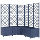 Garden Planter with Trellis Blue Grey 120x120x136 cm PP 318257