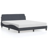 Bed Frame "Dover" Dark Grey 152x203 cm Velvet 373292