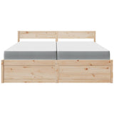 Bed with Drawers and Mattress 200x200 cm Solid Wood Pine 3281886