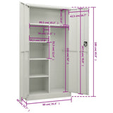 Locker Cabinet Light Grey 90x40x180 cm Steel 335971