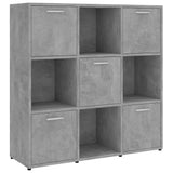 Book Cabinet Concrete Grey 90x30x90 cm Engineered Wood 802934