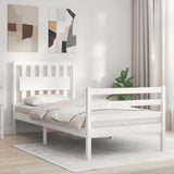 Bed Frame without Mattress White 90x200 cm Solid Wood 3194297