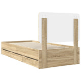 Bed Frame with Drawer Sonoma Oak 100 x 200 cm Engineer Wood 3412625