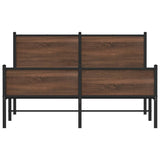 Metal Bed Frame without Mattress Brown Oak 150x200 cm King Size 3301413