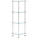 4-Tier Shelf Transparent 30x30x100 cm Tempered Glass 249515