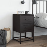 ZNTS Bedside Cabinet Black 36x39x60.5 cm Steel 846458