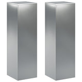 Plant Stand 2 pcs Silver 30 x 30 x 100 cm Stainless Steel 8012513