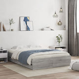 Bed Frame with Drawers without Mattress Grey Sonoma 135x190 cm Double 3207313