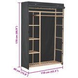 Wardrobe Grey 110x40x170 cm Fabric 248189