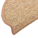 Stair Mats 15 pcs 65x21x4 cm Light Brown Half Round Large 326904