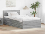 Daybed Manual Grey Sonoma and Black 75 x 190 cm Engineered Wood 3408541