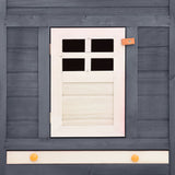 Outdoor Rabbit Hutch with Run Grey and White Solid Fir Wood 170873