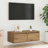 TV Cabinet with LED Lights Artisan Oak 75x35.5x25 cm 860237