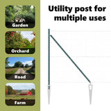 Ground Spike Fence Post 26 pcs Green Powder-Coated Steel 3350173