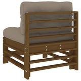Middle Sofas with Cushions 2 pcs Honey Brown Solid Wood Pine 825691