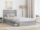 Storage Bed with Drawer Grey Sonoma 90 x 200 cm Engineered Wood 3411248