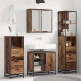 Bathroom Furniture Set with Door 3 pcs Old Wood Engineered Wood 3402405