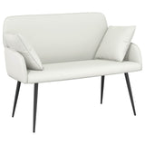 2 Seater Sofa with Metal Legs 2-Seater White Faux Leather 42051015
