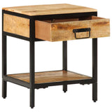 Bedside Table Brown 40 x 35 x 50 cm Solid Mango Wood and Metal 374088