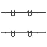 Sliding Door Hardware Kit 183 cm Steel Black 3295733