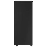 Rolling Cabinet Black 34 x 39 x 93.5 cm Solid Pine Wood 42028367