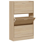 Shoe Cabinet Sonoma Oak 63x24x103 cm Engineered Wood 342551