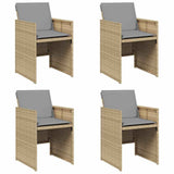 Garden Chairs with Cushions 4 pcs Mix Beige Poly Rattan 364938