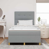 Box Spring Bed with Headboard Light grey 120 x 200 cm Fabric 3339609