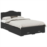 Bed Frame with Headboard Black 120 x 190 cm Engineered Wood 3413221