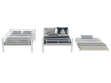 White-layer wrought iron high-low bed with pull-out bed and reinforced metal bed frame for W3987P434162